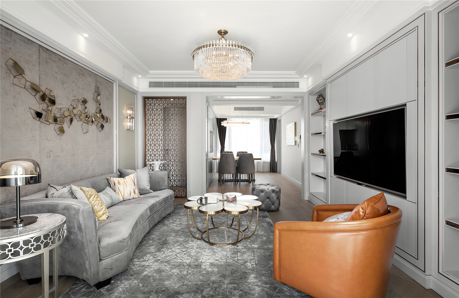 140㎡三居轻奢装修效果设计图