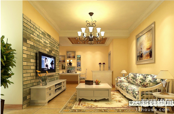 装修效果图欣赏之中式电视墙设计效果图大全